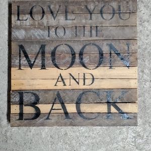 Moon and back wooden wall plaque